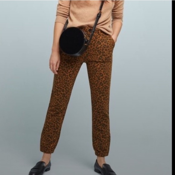 Anthropologie x Sanctuary Leopard Print Cotton Joggers - Picture 1 of 11